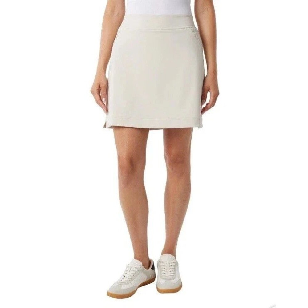 32 Degrees Cool Luxe Stretch Skort Beige Tan Zip Pockets Women’s Size Small
